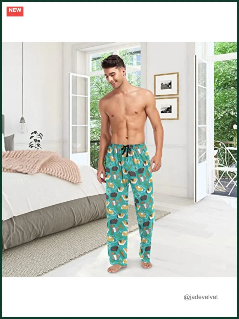 Men's Pajama Pants with Pockets Sleep Lounge Bottoms